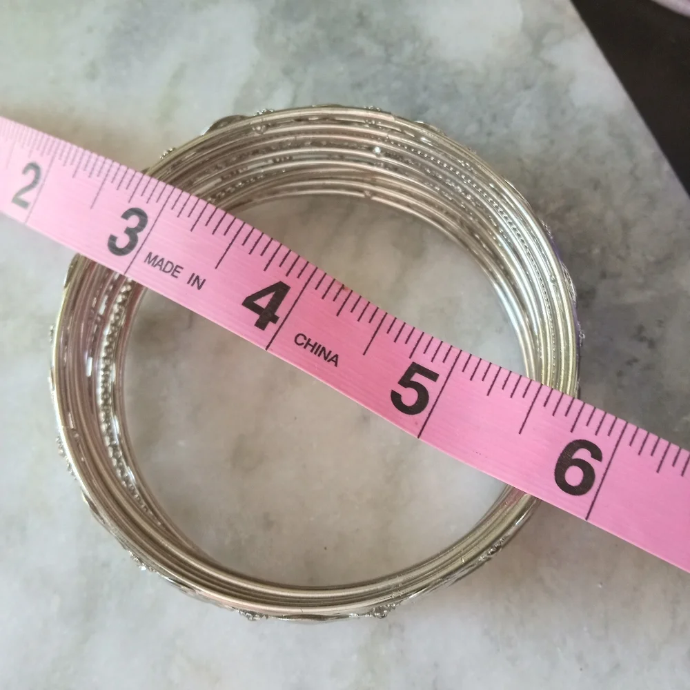 *SOLD*Shiny Polished Silver Bangle Bracelets - Picture 4 of 6